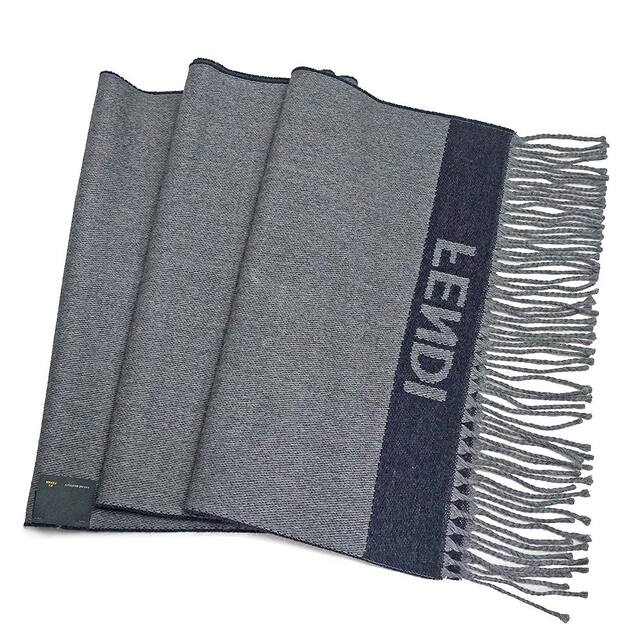 新品未使用 FENDI フィンディー ウールのマフラー グレー