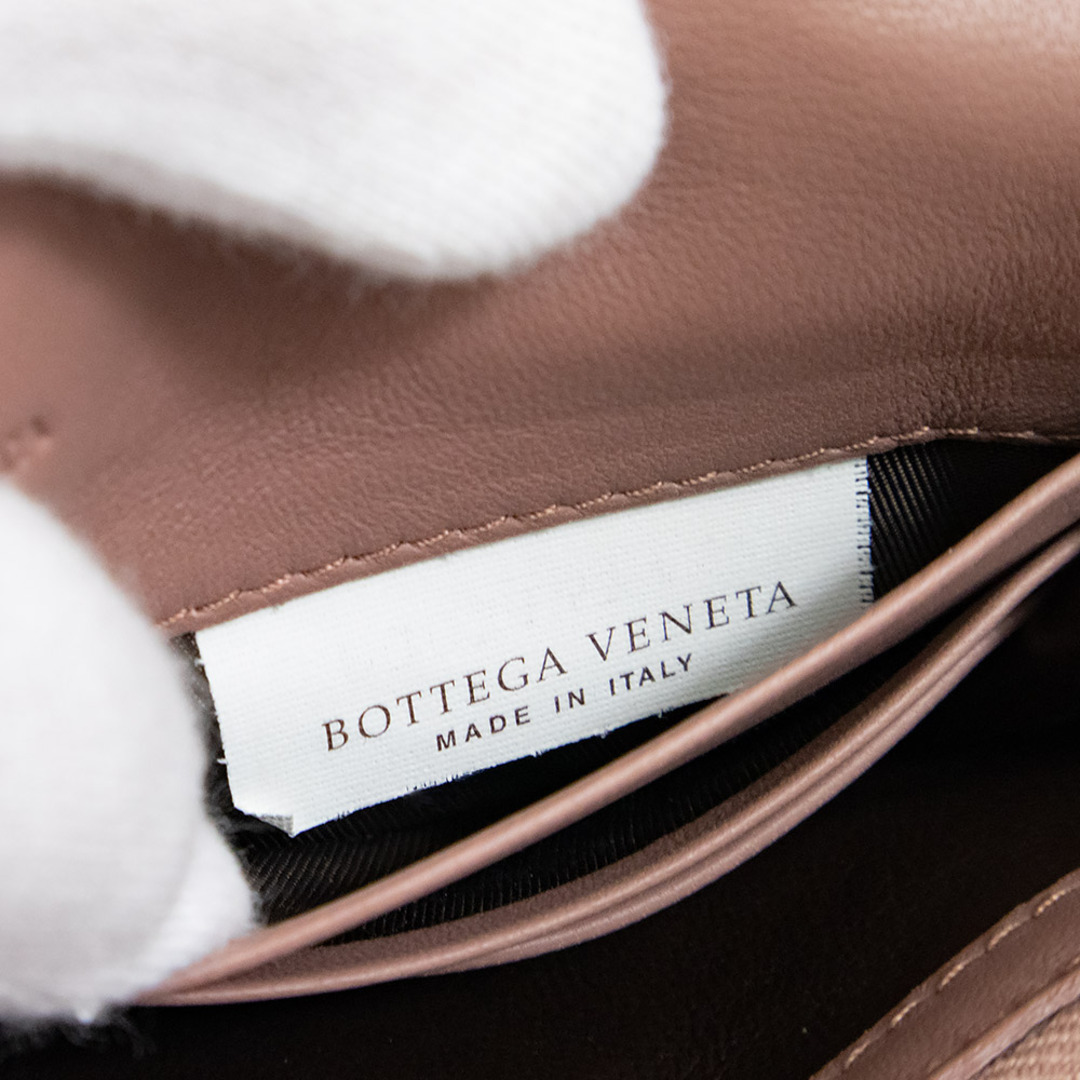 ボッテガヴェネタ BOTTEGAVENETA ウォレットチェーン 斜め掛けショルダーバッグ イントレチャート レザー/メタル オレンジブラウン レディース 送料無料 e56893i