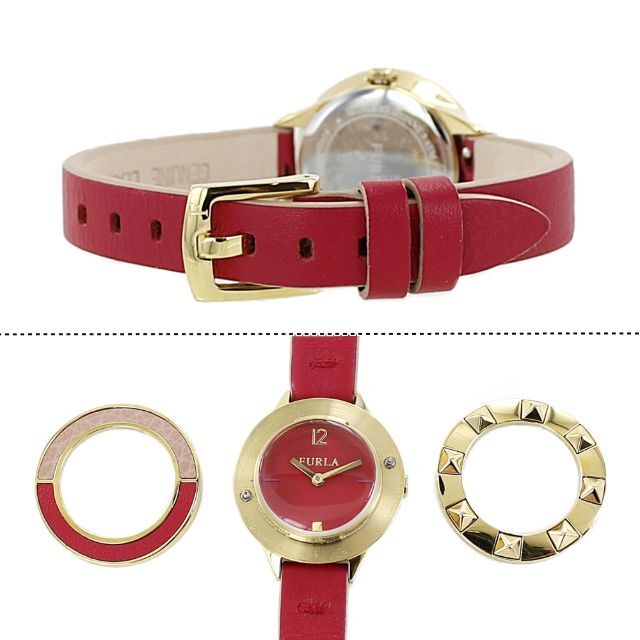 Furla(フルラ)の着せ替えできる フルラ 腕時計 レディース 替えベゼル付 女性 プレゼント 還暦祝い 赤いもの レディースのファッション小物(腕時計)の商品写真