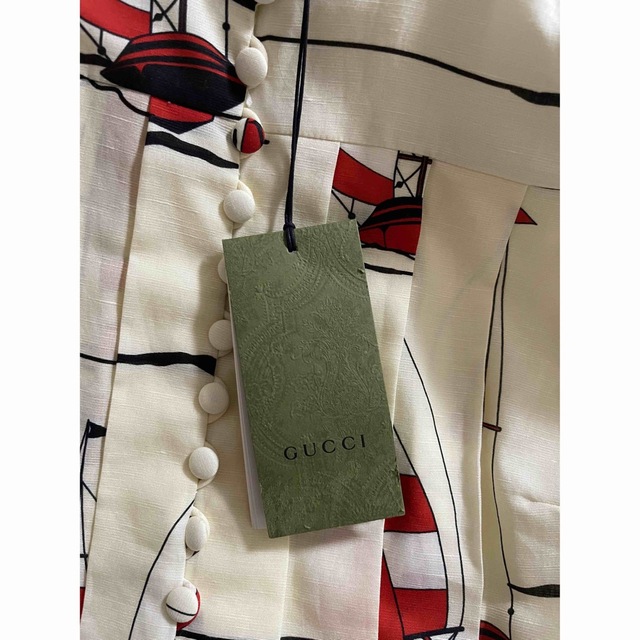 GUCCI グッチ／ヨット総柄ワンピース／新品未使用タグ付き／吉岡里帆着用