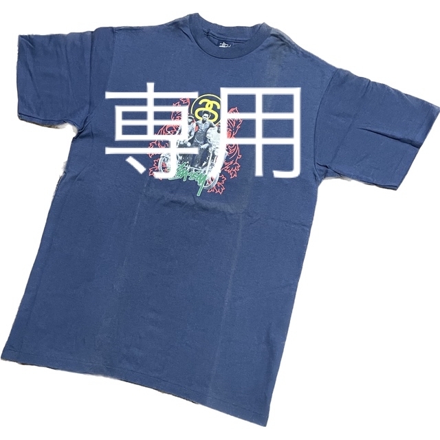 【STUSSY】90s old stussy フォトTシャツ M 紺 ① | フリマアプリ ラクマ