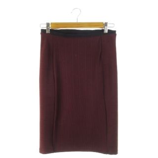 ザラ(ZARA)のザラ W&B スカート タイト ひざ丈 ウエストゴム ストレッチ M ボルドー(ひざ丈スカート)