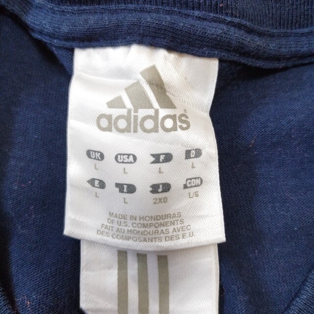 adidas(アディダス)のadidas アディダス カレッジ系 アーチロゴ ワンポイントロゴ L ネイビー メンズのトップス(Tシャツ/カットソー(半袖/袖なし))の商品写真