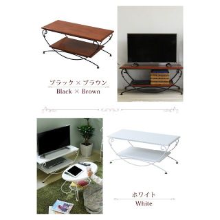 色: ホワイト】JKプラン ロートアイアン 家具 テレビ台 テレビボード ...