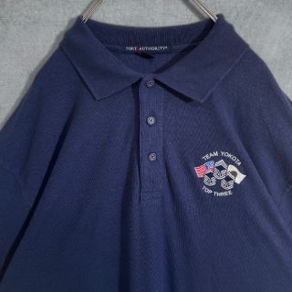 古着 半袖ポロシャツ USA仕入 刺繍ロゴ レトロ シック ビックサイズ XL
