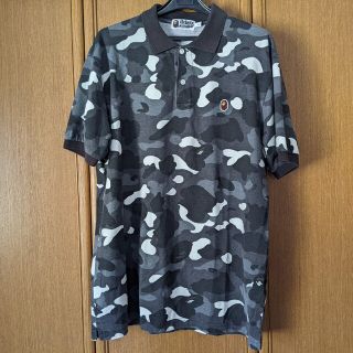 アベイシングエイプ(A BATHING APE)のA Bathing Ape　迷彩　カモフラ　ポロシャツ　灰色　グレー　L エイプ(ポロシャツ)