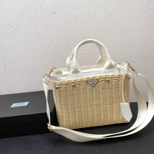 極美品 プラダ 2way カゴバッグ ハンドバッグ ショルダーバッグ