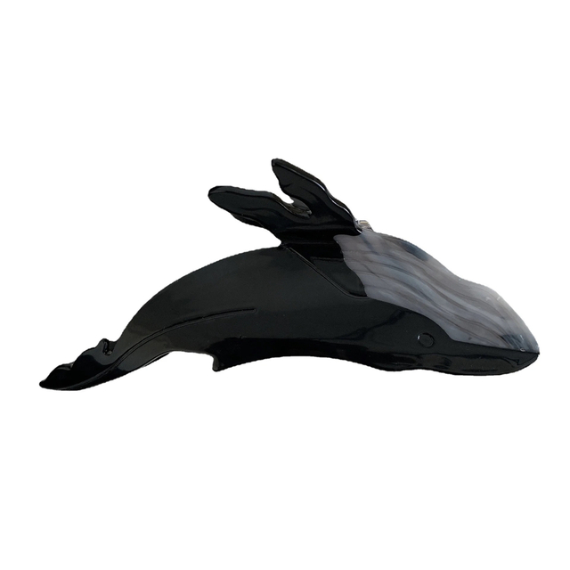 クジラ　whale ヘアクリップ　バレッタ　海　ブラック レディースのヘアアクセサリー(バレッタ/ヘアクリップ)の商品写真
