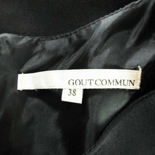 GOUT COMMUN(グーコミューン)のグーコミューン ブラウス カットソー ノースリーブ ビーズ装飾 38 黒 レディースのトップス(シャツ/ブラウス(半袖/袖なし))の商品写真