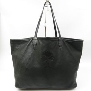 クロムハーツ(Chrome Hearts)の美品 CHROME HEARTS クロムハーツ ショルダーバッグ クロス トートバッグ レザー ブラック メンズ【中古】(トートバッグ)