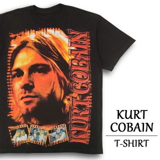 カート・コバーン Tシャツ 半袖  KURT COBAIN   バンドTシャツ  サイズ：メンズ XL 相当  ビッグサイズ  ブラック  【新品】(Tシャツ/カットソー(半袖/袖なし))