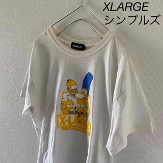 エクストララージ(XLARGE)のXLARGEエクストララージシンプソンズコラボtシャツ半袖ホワイトメンズLY2K(Tシャツ/カットソー(半袖/袖なし))