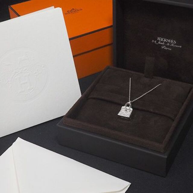 Hermes(エルメス)のエルメス アミュレット バーキン ダイヤモンド/0.22ct ネッレスK18WG レディースのアクセサリー(ネックレス)の商品写真