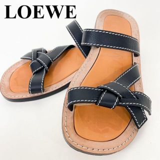 美品✨】 LOEWE ゲートノットフラットサンダル ブラック 37-