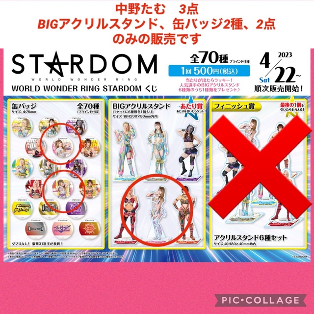 送関込 女子プロレス スターダムくじ 大当たり ラストワン アクリル