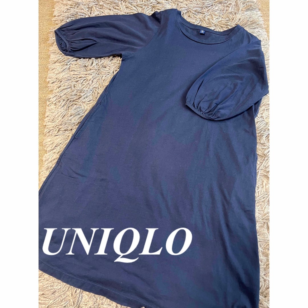 UNIQLO(ユニクロ)のUNIQLO♡七分袖ワンピース140cm キッズ/ベビー/マタニティのキッズ服女の子用(90cm~)(ワンピース)の商品写真