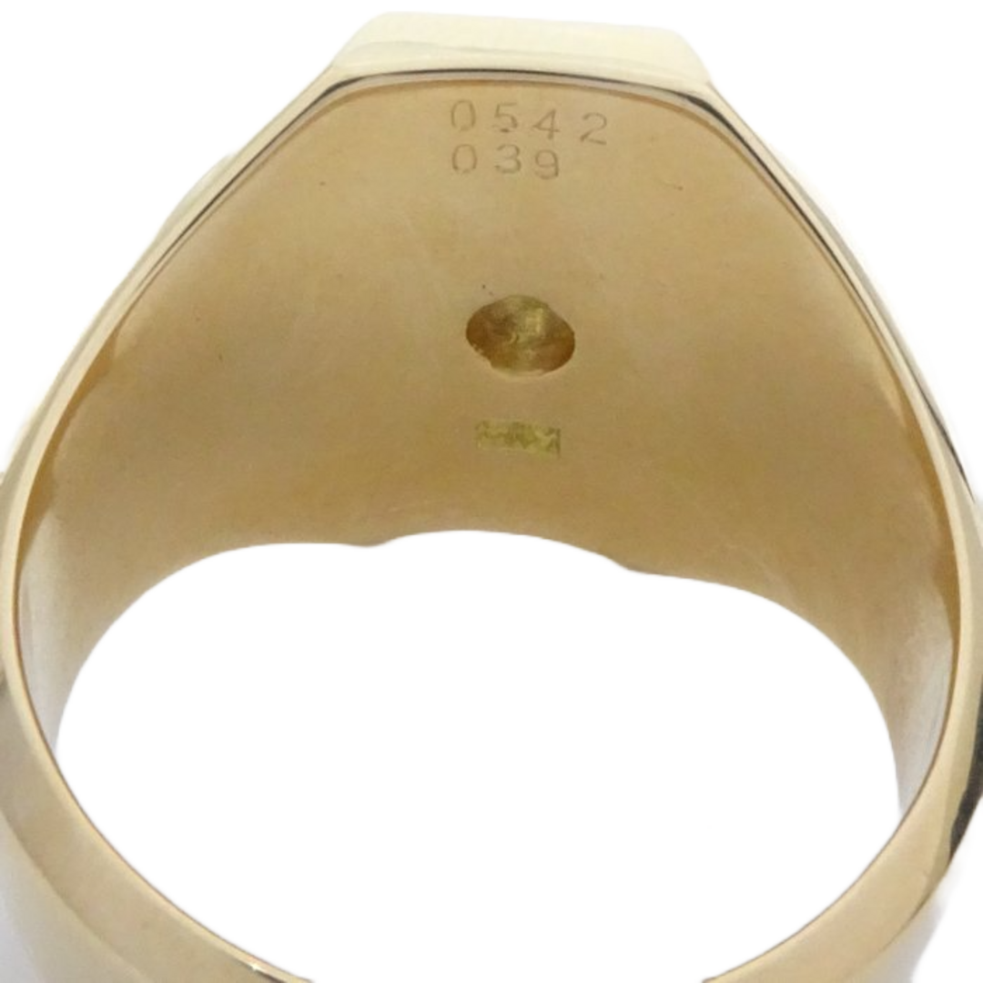 ダイヤモンド0.542ct/0.39ct 22号 リング 指輪 印台 K18YG イエローゴールド / 64866【中古】【FJ】 メンズのアクセサリー(リング(指輪))の商品写真