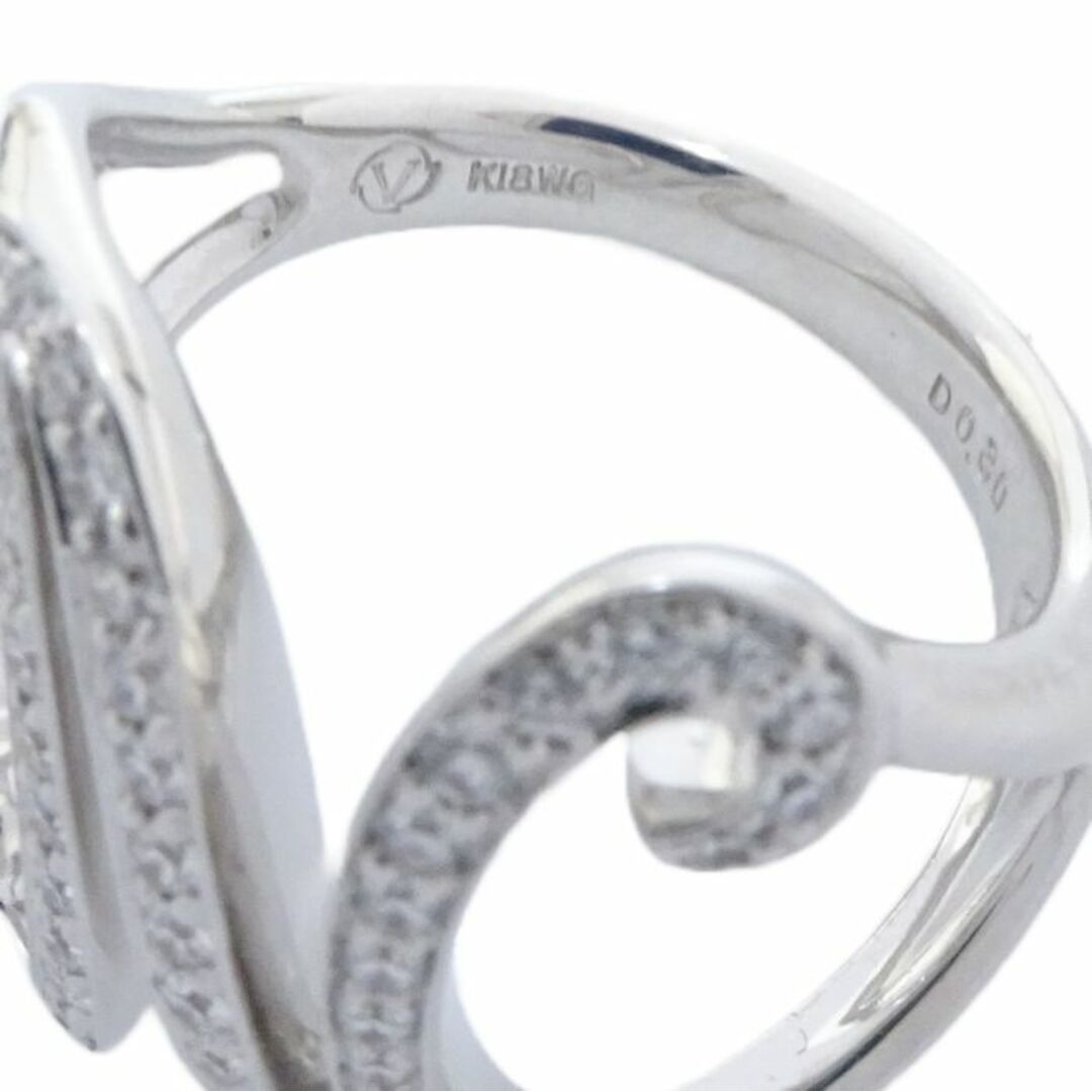 ダイヤモンド0.30ct 11.5号 リング 指輪 Nモチーフ イニシャル K18WG ホワイトゴールド / 64888【中古】【FJ】 レディースのアクセサリー(リング(指輪))の商品写真