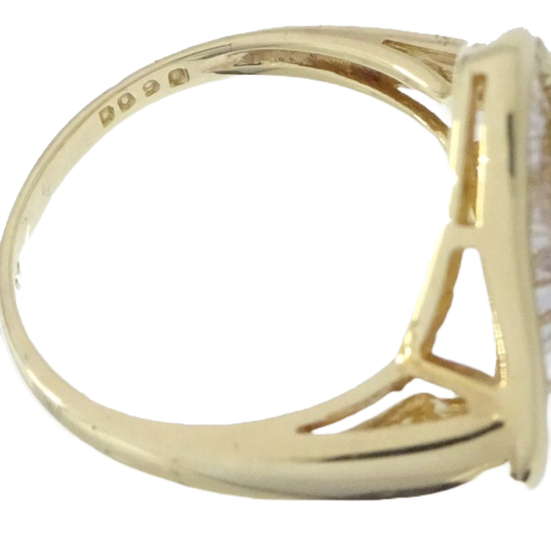 サファイヤ ダイヤモンド0.90ct 13号 リング 指輪 K18YG イエローゴールド / 64874【中古】【FJ】 レディースのアクセサリー(リング(指輪))の商品写真
