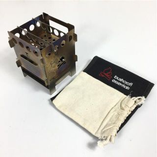 ブッシュクラフト エッセンシャルズ ブッシュボックス チタニウム アウトドア ポケット ストーブ Bushbox Titanium Outdoor Pocket Stove + 収納バッグ | 焚き火台 ネイチャーストーブ | チタン Bushcraft Essentials シルバー系(その他)