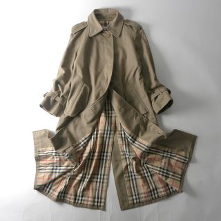 バーバリー(BURBERRY)のバーバリー 白タグ ステンカラーコート裏地ノバチェック柄 ベージュ C-TK83(ロングコート)