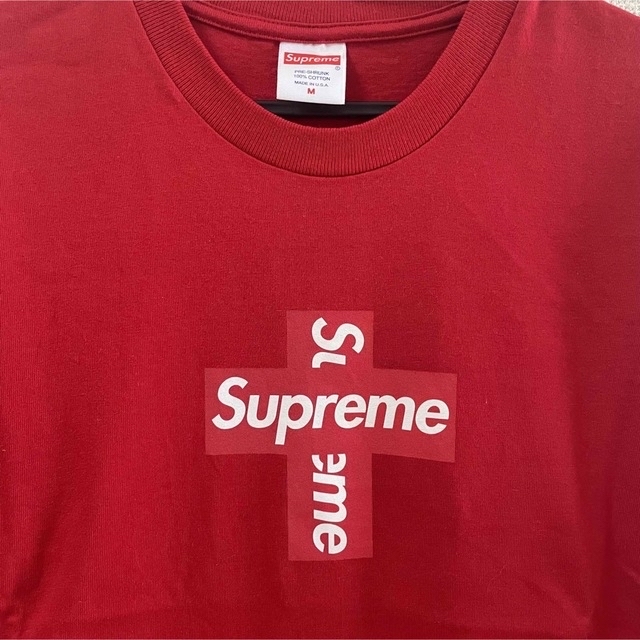 supreme Cross Box Logo Tee Red Mサイズ