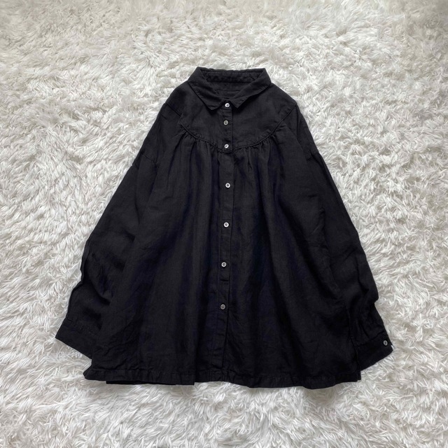 美品✨リゼッタ ブラウス 春服 シャツ 夏服 ギャザー 麻 ヨーク 送料