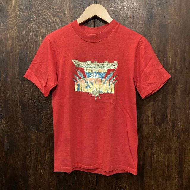 アメリカ Hane’s 70~80s ビンテージ 半袖Tシャツ 赤 ラメプリ