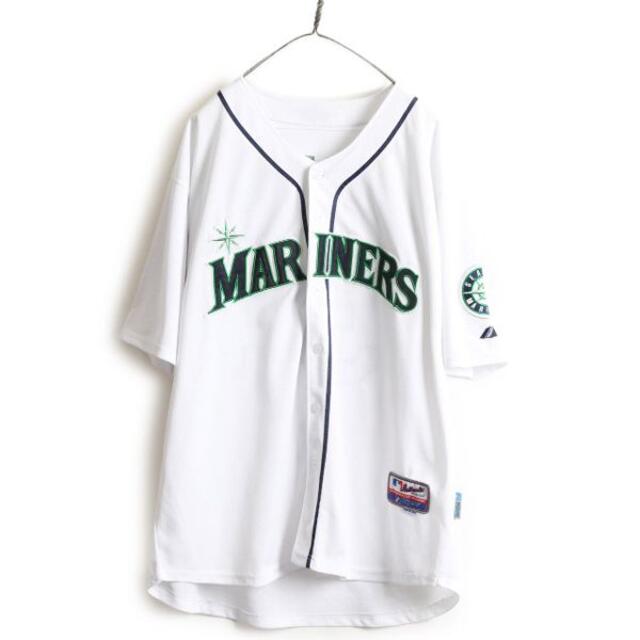 野球【未使用品】 MLB Majestic マリナーズ ベースボールシャツ M