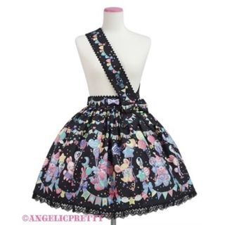 アンジェリックプリティー(Angelic Pretty)のangelic pretty happy garlandスカート　クロ(ひざ丈スカート)