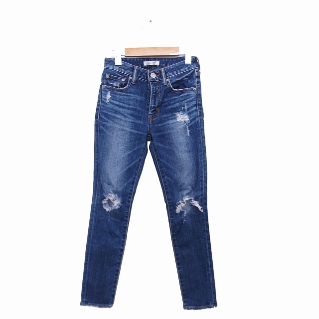 マウジー moussy デニム ジーンズ スキニー ダメージ加工 ウォッシュ加工 moussy マウジー デニム ショートパンツ ダメージ 色落ち加工 レディース