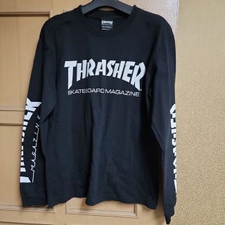 スラッシャー(THRASHER)のTHRASHER　長袖Tシャツ　BLACK　Mサイズ　美品　スラッシャー(Tシャツ(長袖/七分))