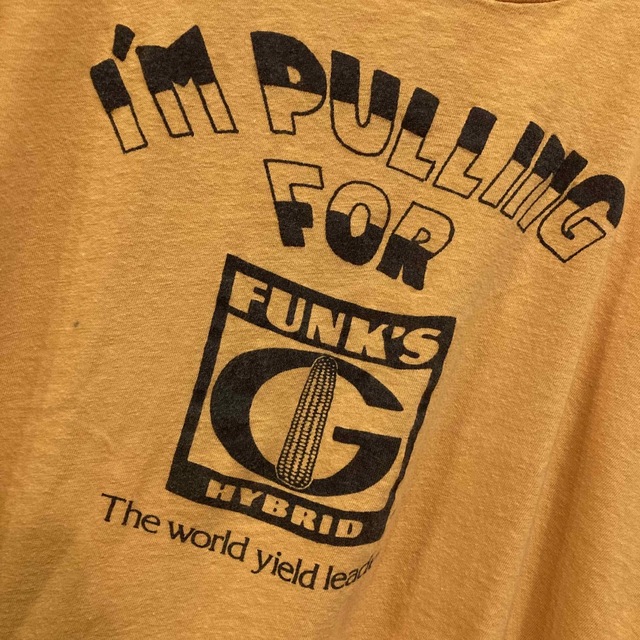 アメリカ 70s ビンテージ 半袖Tシャツ 黄 FUNK’S ビンテージT