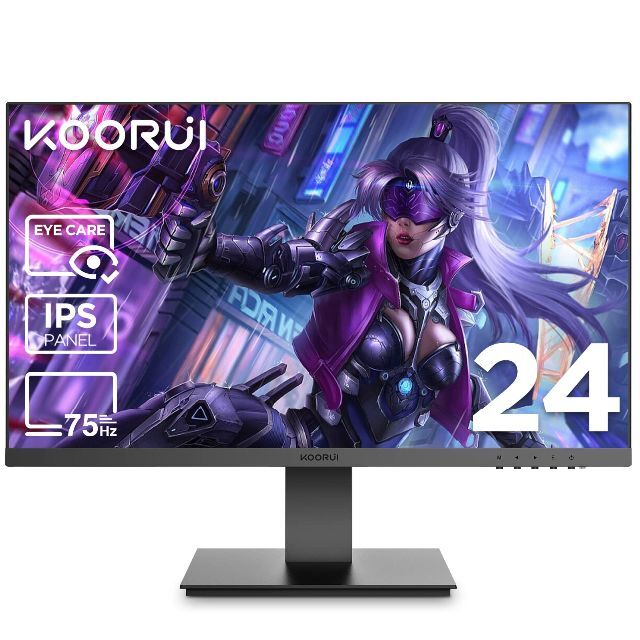 KOORUI ゲーミングモニター 24インチフルHD VA 非光沢 1ms 16