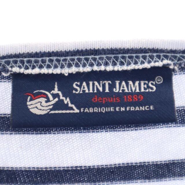 SAINT JAMES(セントジェームス)のセントジェームス フランス製 ボーダー バスクシャツ F5 青系 SAINT JAMES ロンT メンズ 【中古】  【230428】 メンズのトップス(Tシャツ/カットソー(半袖/袖なし))の商品写真