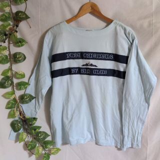 シムス(SIMS)のSIM　肩ボタン刺繍　マリンＴシャツ　水色(カットソー(長袖/七分))