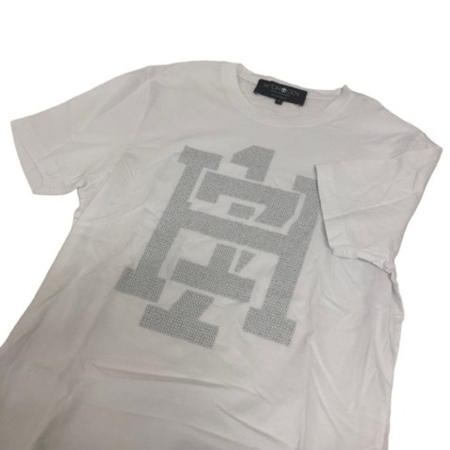 HYDROGEN(ハイドロゲン)のハイドロゲン HYDROGEN Tシャツ 半袖 ロゴ ビーズ装飾 白 メンズのトップス(Tシャツ/カットソー(半袖/袖なし))の商品写真