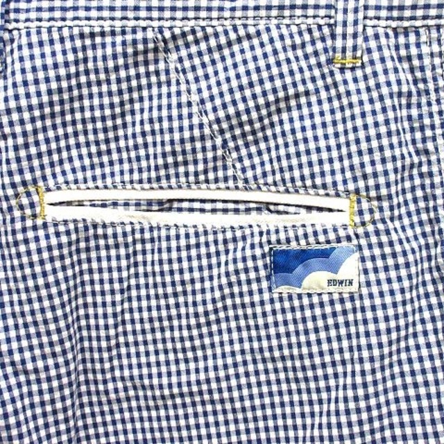EDWIN(エドウィン)のエドウィン EDWIN ギンガムチェック ストレート パンツ 703RS ブルー メンズのパンツ(スラックス)の商品写真