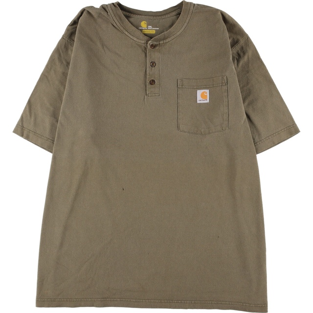 カーハート Carhartt ORIGINAL FIT ヘンリーネック 半袖 ワンポイントロゴポケットTシャツ メンズXXL /eaa328316