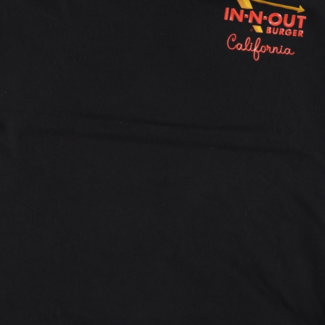 IN-N-OUT BURGER CALIFORNIA 両面プリント アドバタイジングTシャツ USA製 メンズL /eaa332133