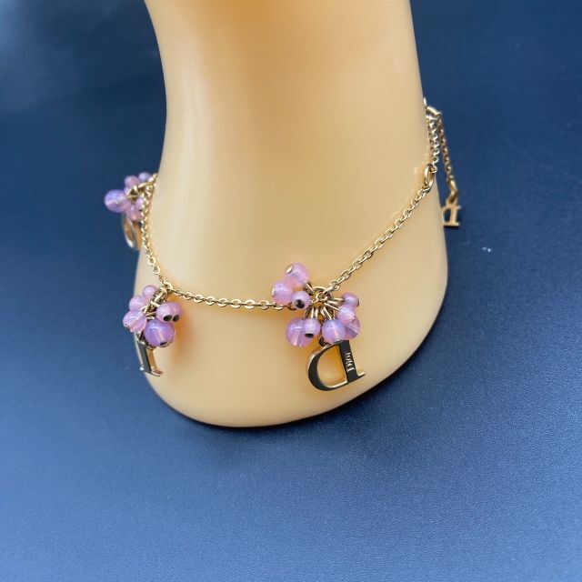 美品】クリスチャンディオール Diorロゴ カラーストーン ブレスレット-
