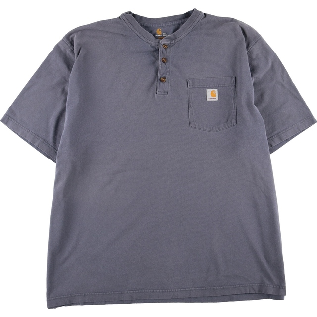 carhartt(カーハート)の古着 カーハート Carhartt ORIGINAL FIT ヘンリーネック 半袖 ワンポイントロゴポケットTシャツ メンズXXL /eaa328273 メンズのトップス(Tシャツ/カットソー(半袖/袖なし))の商品写真