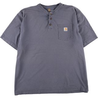 カーハート(carhartt)の古着 カーハート Carhartt ORIGINAL FIT ヘンリーネック 半袖 ワンポイントロゴポケットTシャツ メンズXXL /eaa328273(Tシャツ/カットソー(半袖/袖なし))