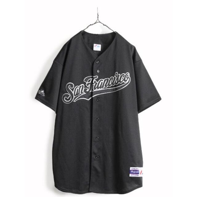 90s MLB Majestic ジャイアンツ ベースボール シャツ XXL 黒 激安通販