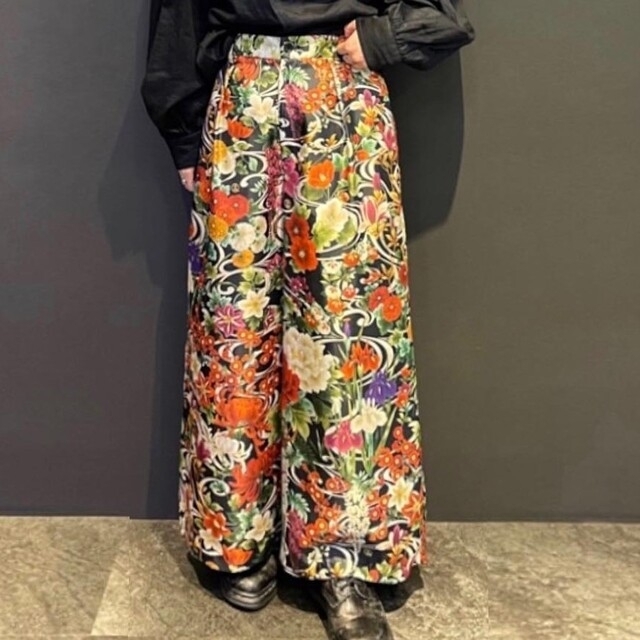 感謝報恩 \u0026ellecy アンドエルシー 百花繚乱 パンツ 和柄 花柄