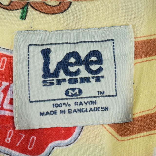 Lee(リー)の古着 リー Lee SPORT オハイオ州立大学 総柄 半袖 オープンカラー レーヨンシャツ ボックスシャツ メンズL /eaa332497 メンズのトップス(シャツ)の商品写真