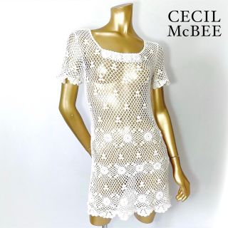 セシルマクビー(CECIL McBEE)のCECIL McBEE レース スカラップ ワンピース ミニワンピース(ミニワンピース)