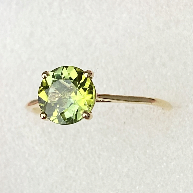 K18YG グリーントルマリン リング 0.923ct