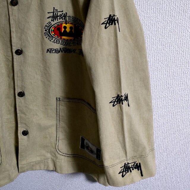 old stussy クロカラ オールド ステューシー カバーオール クラウン