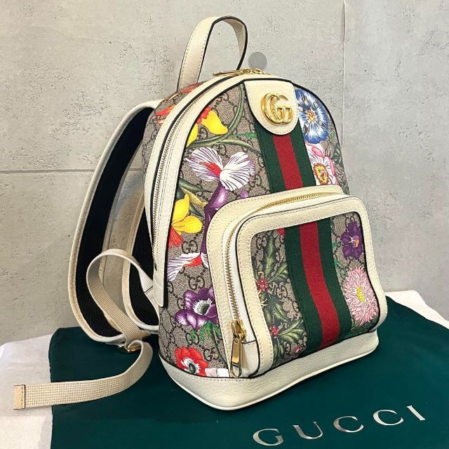 名作 Gucci オフィディア フローラ バックパック GGスプリーム [極美